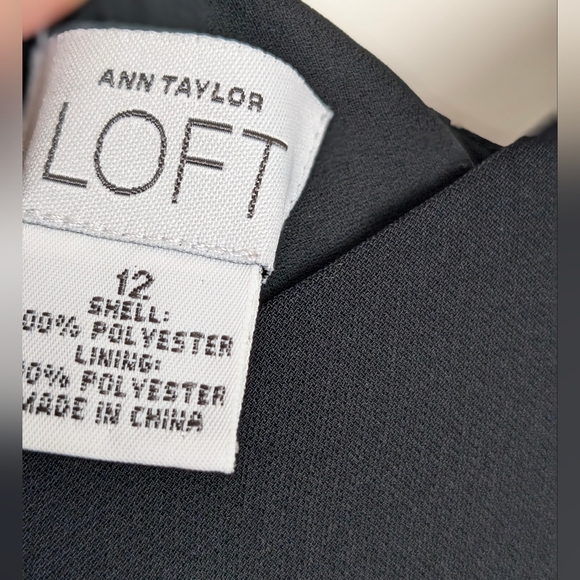 Ann Taylor Loft Women's Beaded Sleeves Slip Dress Black Size 12 - Picture 4 of 8